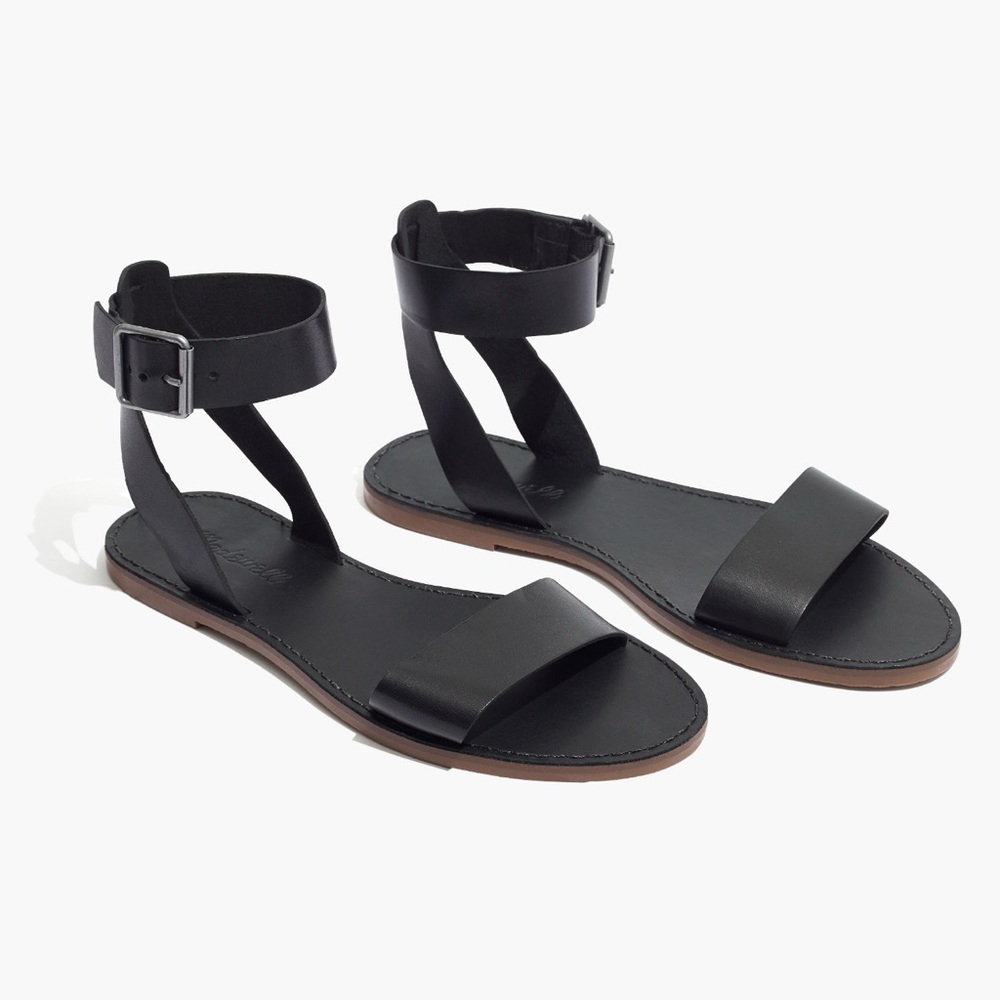 Madewell Boardwalk Ankle‑Strap Leather‎ Sandal Flats Size 8.5